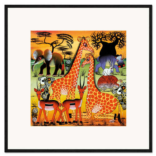 Framed art print Everyday life in the savannah