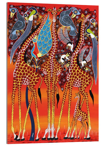 Gallery print Giraffe with peacock