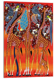 Gallery print Giraffe with peacock