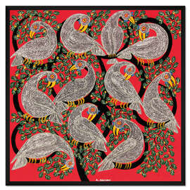 Gerahmter Kunstdruck Geier in der Baumkrone