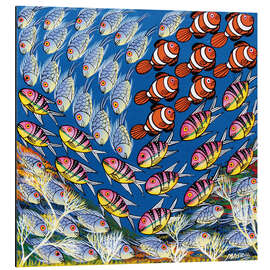 Magnettafel Fischschwarm im Dreieck