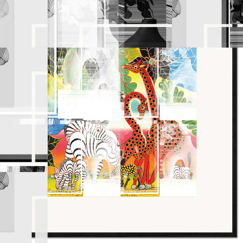 Framed art print African animals in the jungle