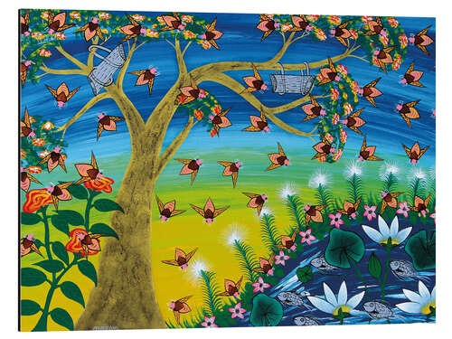 Obraz na aluminium Bees on a tree