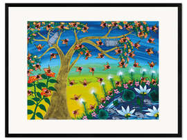 Framed art print Bees on a tree
