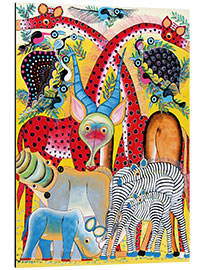 Stampa su alluminio Colorful wild animals of Africa