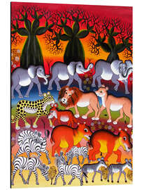 Magnettafel Tierherde am Abend