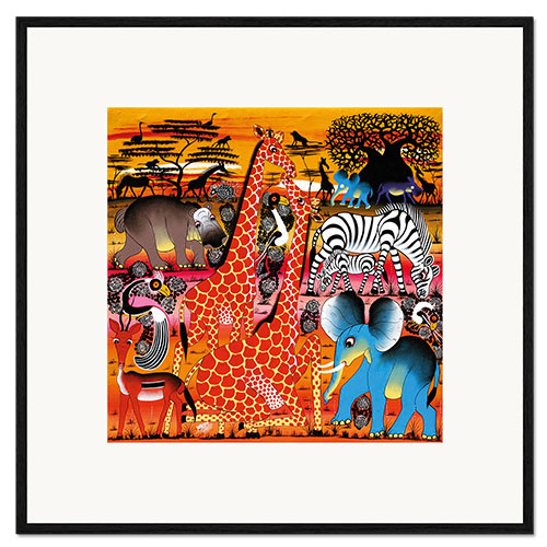 Impressão artística com moldura Africa at sunset