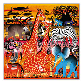 Poster L'Afrique au coucher du soleil - Mrope