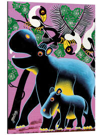 Magnettafel Nilpferdmutter mit Kind