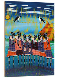 Wood print The tribal meeting