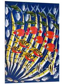 Foam board print Brightly colored fish school