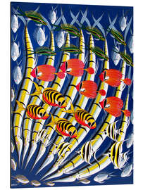 Magnettafel Farbenfrohe Fischschule