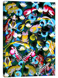 Stampa su tela Colorful frogs and bustle