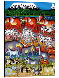 Magnettafel Tierherde am Kilimandscharo