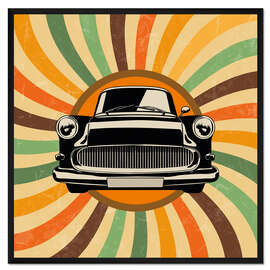 Gerahmter Kunstdruck Retro Auto Oldtimer
