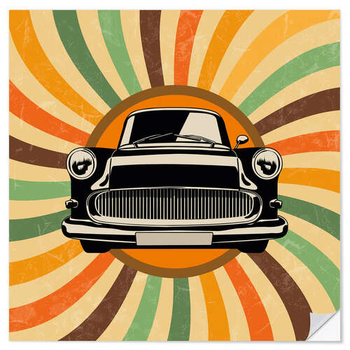 Sticker mural Voiture ancienne rétro