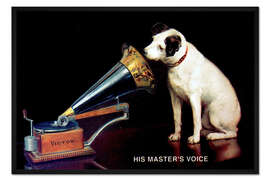 Gerahmter Kunstdruck Victor Grammophon, die Stimme seines Herrn