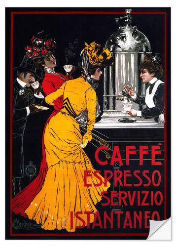 Sticker mural Caffe Espresso Servizio Istantaneo