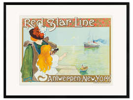 Impression artistique encadrée Red Star Line, Anvers-New York