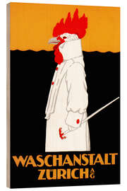 Wood print Laundry Zurich - Vintage Advertising Collection