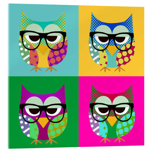 Acrylic print Pop Art Owls