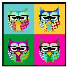 Gerahmter Kunstdruck Pop Art Eulen