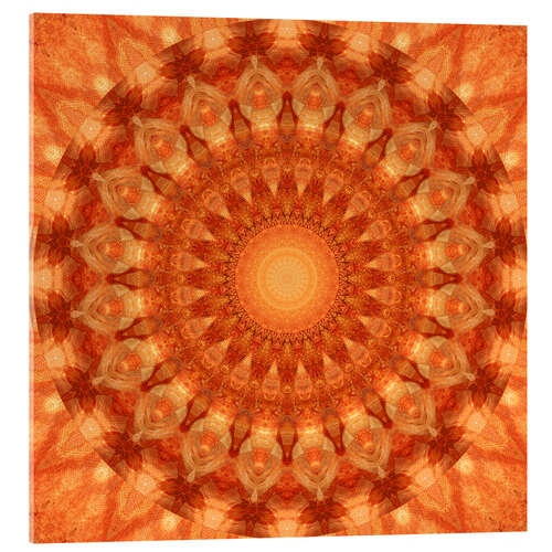 Acrylic print Mandala orange