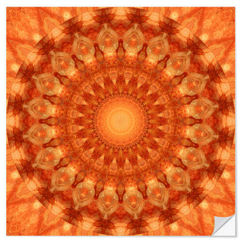 Sticker mural Mandala orange