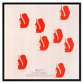 Gerahmter Kunstdruck Bilderbuch - Acht lustige Eichhörnchen