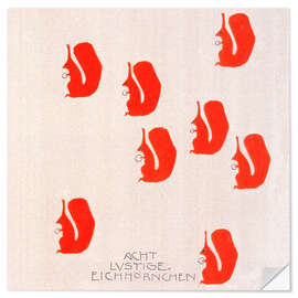 Selvklebende plakat Picture Book - Eight funny squirrels