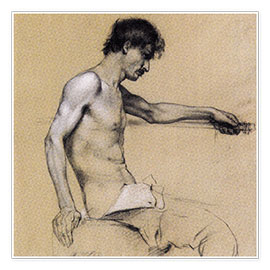 Wall print  Male nude study - Koloman Moser