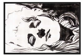 Gerahmter Kunstdruck Bildnisstudie, Detail