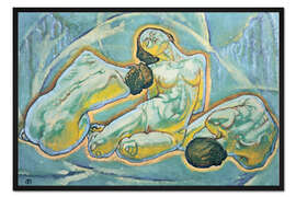 Gerahmter Kunstdruck Drei kauernde Frauen