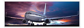 Wandbild  Take off für Passagierflugzeug am Abend - Kalle60