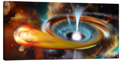 Canvas print Black hole with Pulsar, universe, galaxy