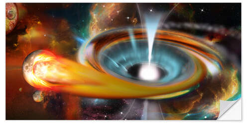 Autocolante decorativo Black hole with Pulsar, universe, galaxy