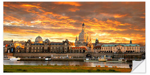 Naklejka na ścianę Dresden Elbe  sunset