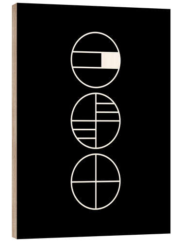 Hout print Bauhaus tekens