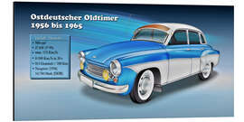 Aluminium print Oldtimer Wartburg 311, GDR nostalgia