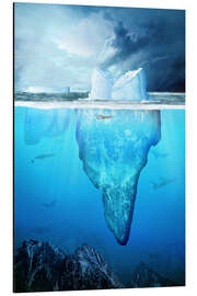 Magnettafel Eisberg unter Wasser in der Antarktis