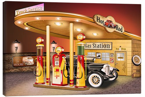 Obraz na płótnie nostalgic gas station, american style