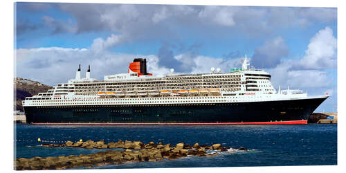 Acrylic print Queen Mary 2 in the port of La Palma