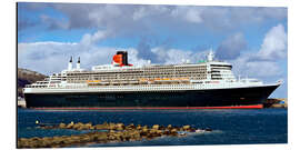 Aluminium print Queen Mary 2 in the port of La Palma