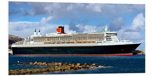 Foam board print Queen Mary 2 in the port of La Palma