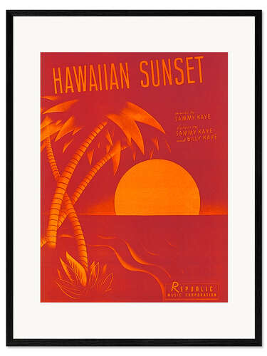 Impressão artística com moldura Hawaiian sunset