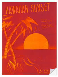 Selvklebende plakat Hawaiian sunset