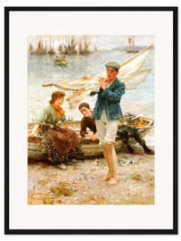 Gerahmter Kunstdruck Rückkehr vom Fischen