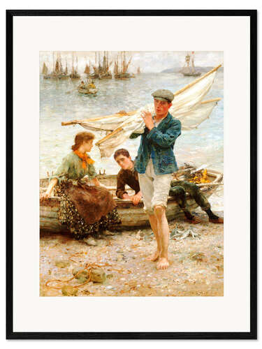 Stampa artistica con cornice Ritorno dalla pesca