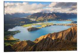 Aluminium print Wanaka Mountains