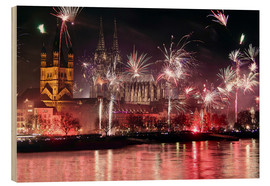 Obraz na drewnie Fireworks Cologne - Patrick Lohmüller